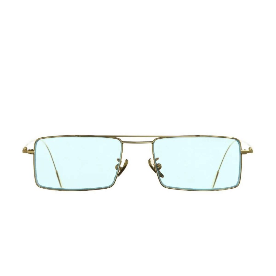 Sunglasses * | 1308 Gold Plated Rectangle Sunglasses